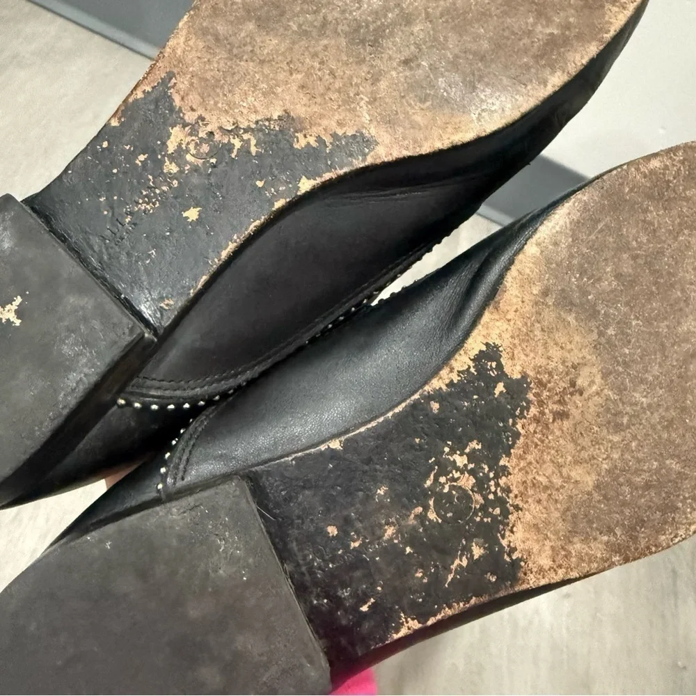All Saints Oxford Keiko Studded Lace Up in Black Leather
